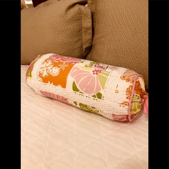 Lilly Pulitzer bolster pillow, 17” L x 22” Around - Picture 2 of 8